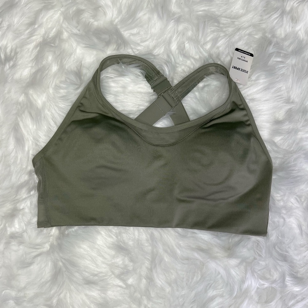 NWT Sage Green Victorias Secret PINK Sports Bra